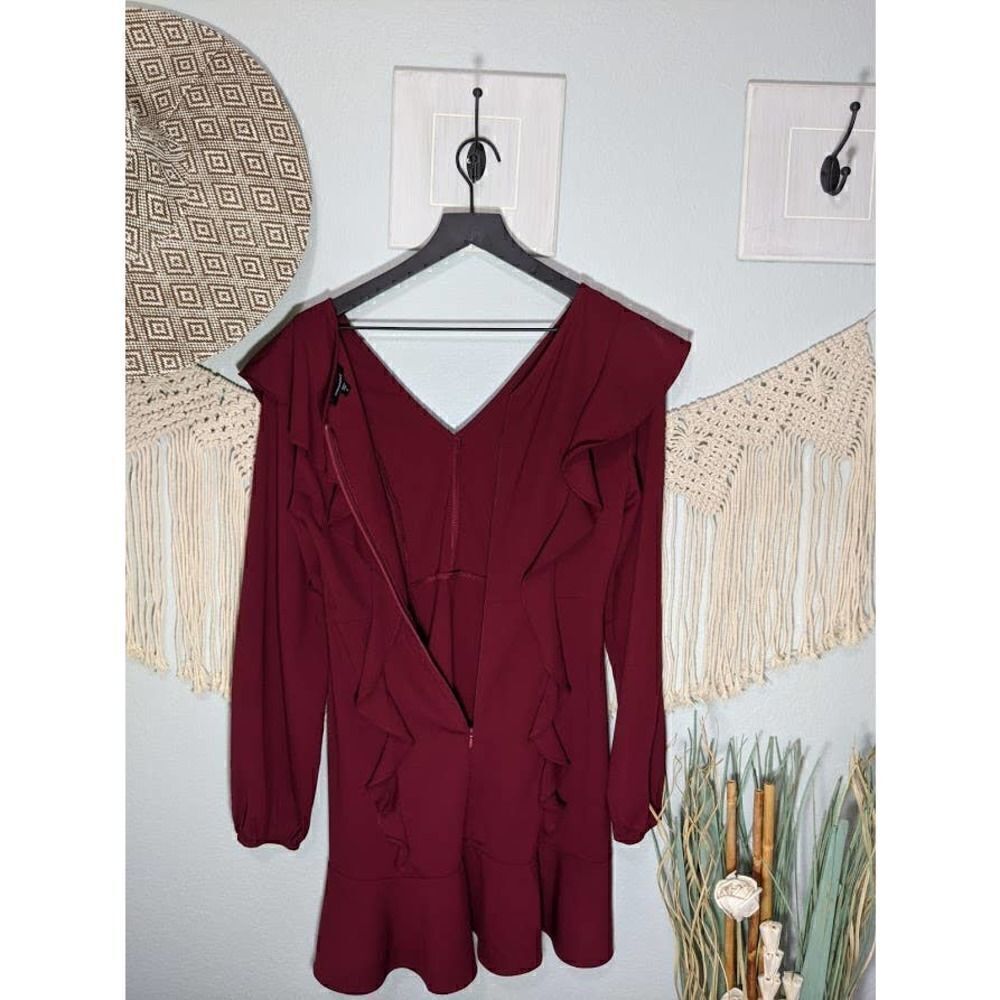 Mittoshop Ruffle Maroon Dress - Picture 11 of 16